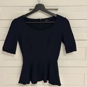 Babaton Women’s Navy Blue Peplum Top